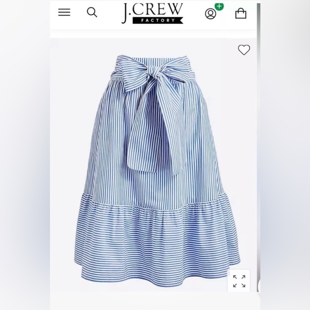 J. CREW FACTORY Tiered Ruffled Skirt in Blue and White Stripe Size 8